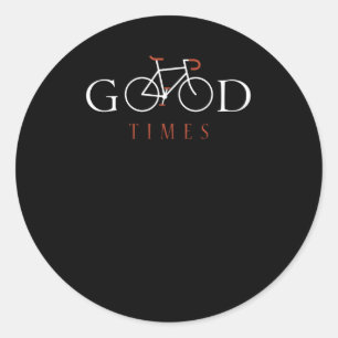 cyclist good time bicycle lover bike classic round sticker