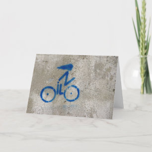 Cyclist Graffiti Card