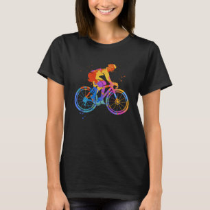 Cyclist Graphic  Colourful Road Bike Bicycle T-Shirt