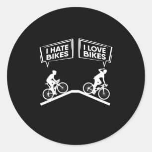 Cyclist I Love Bikes Classic Round Sticker