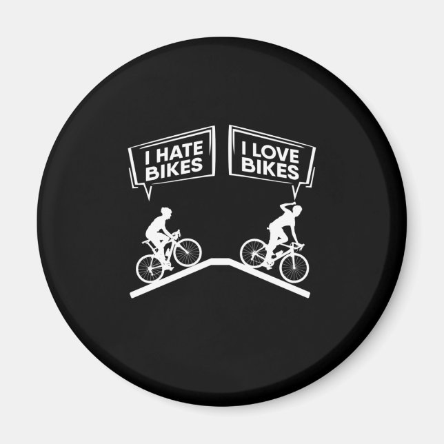 Cyclist I Love Bikes Magnet (Front)