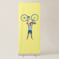 Cyclist Lifting a Bicycle