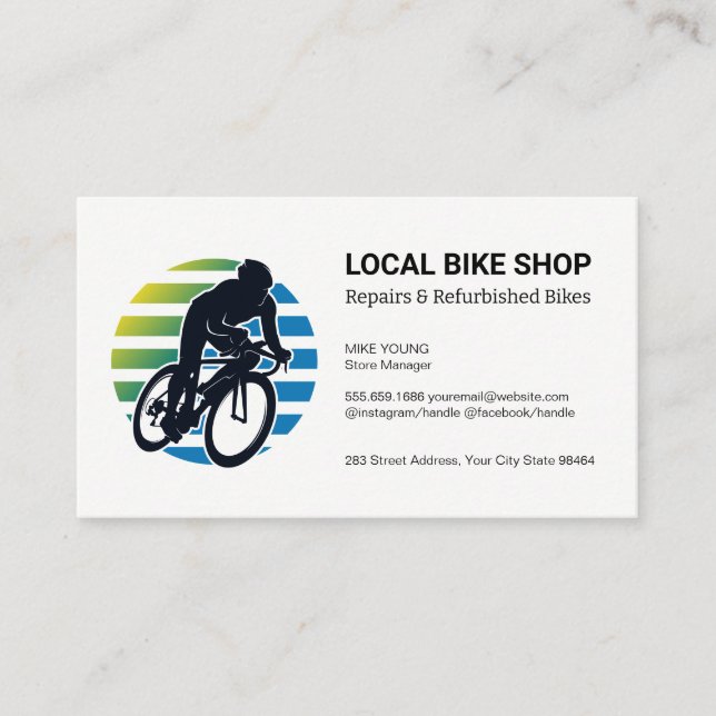 Cyclist Logo | Bike Shop Appointment Card (Front)