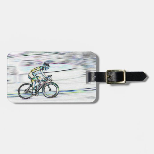 Cyclist luggage label, customiseable luggage tag