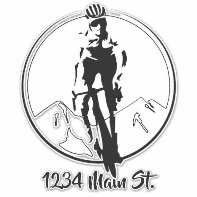 Cyclist mailbox sticker (Front)