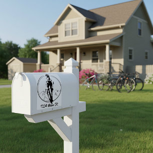 Cyclist mailbox sticker
