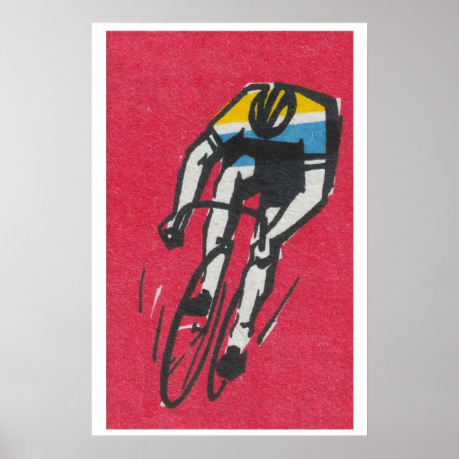 Cyclist - Matchbox Print - Aesthetic Wall Art (Front)