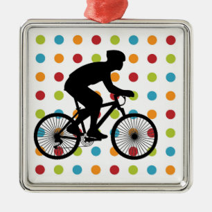 Cyclist Metal Tree Decoration