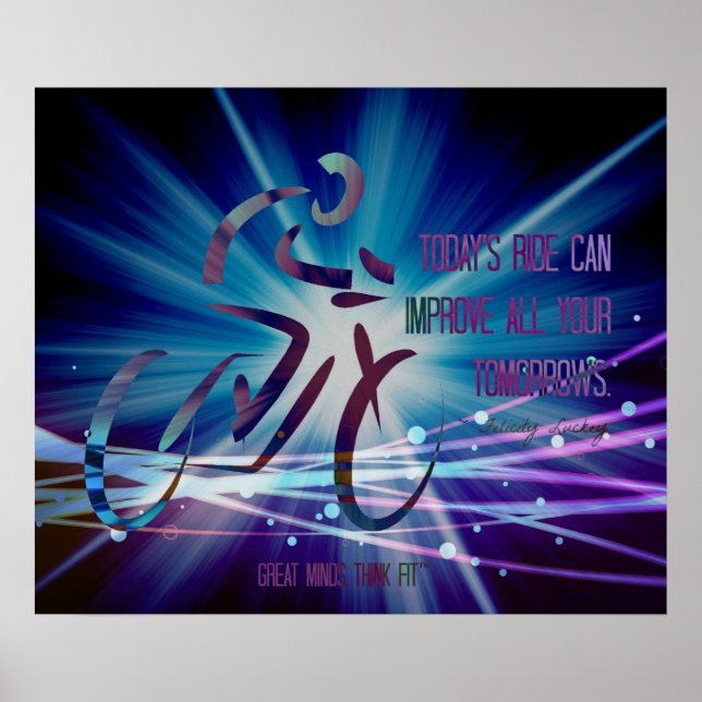 Cyclist Motivational Poster with a Quote (Front)