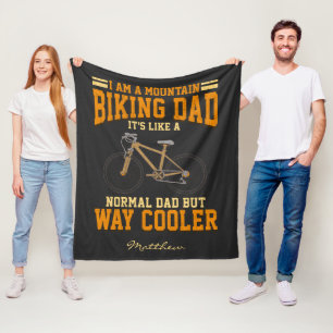 Cyclist Mountain Bike Dad Like Normal Personalised Fleece Blanket
