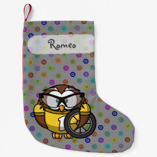 cyclist owl Christmas stocking
