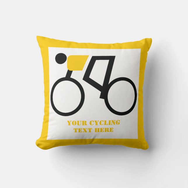 Cyclist riding his bicycle custom cushion (Front)