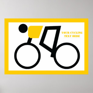 Cyclist riding his bicycle custom poster
