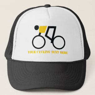 Cyclist riding his bicycle custom trucker hat