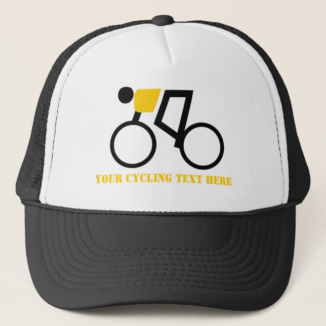 Cyclist riding his bicycle custom trucker hat (Front)