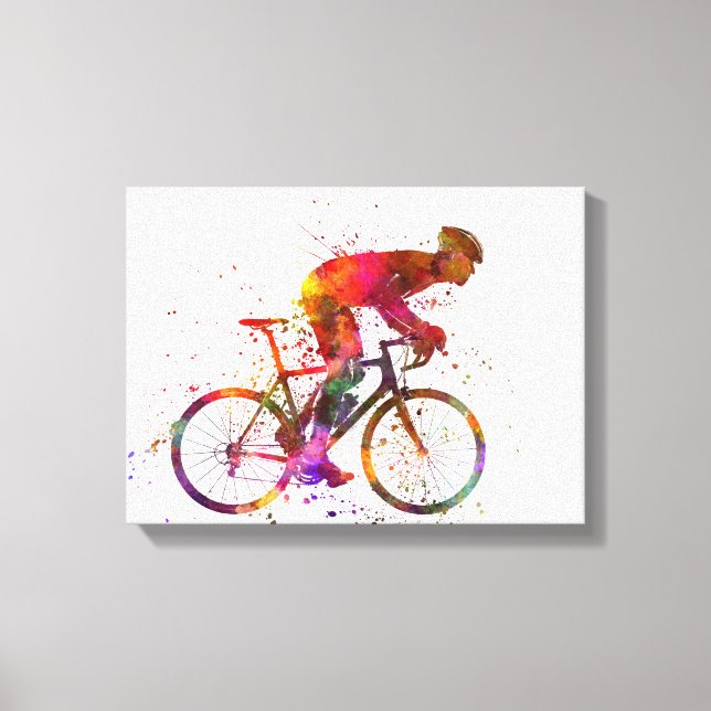 cyclist road bicycle canvas print (Front)