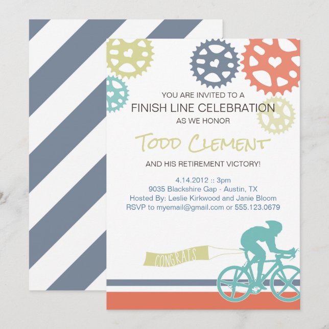 Cyclist Road Bike Invitation (Front/Back)