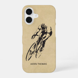 Cyclist Road Racer with Name iPhone 16 Case