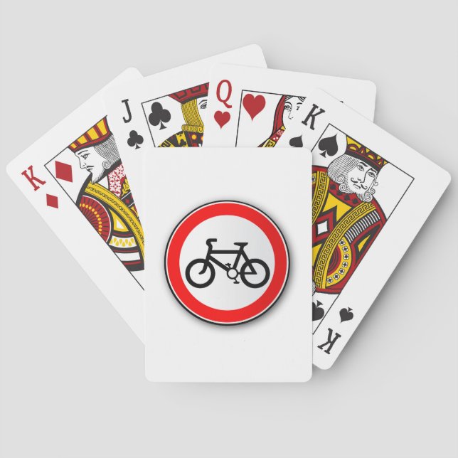 Cyclist Road Traffic Sign Playing Cards (Back)