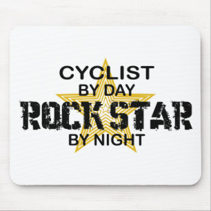 Cyclist Rock Star by Night Mouse Mat