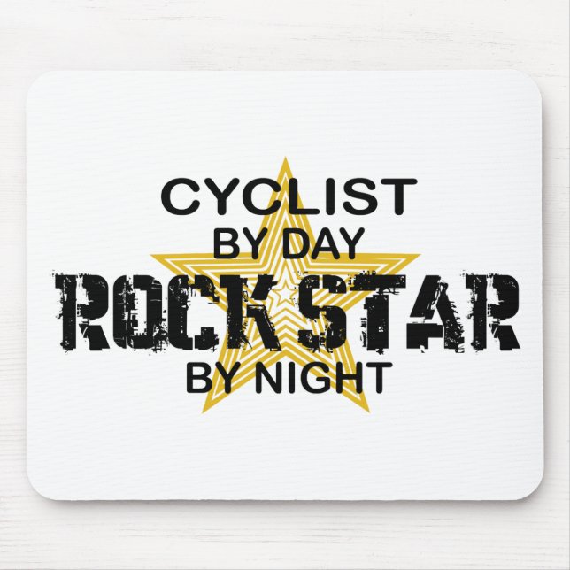 Cyclist Rock Star by Night Mouse Mat (Front)