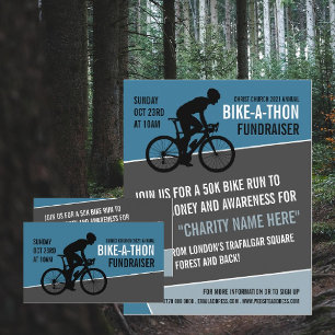 Cyclist Silhouette, Charity Bike-a-Thon Event Business Card