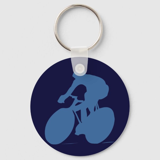 Cyclist Silhouette Key Chain (Front)
