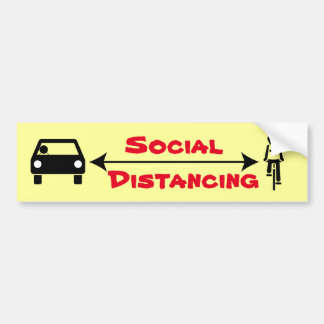 Cyclist Social Distancing Bumper Sticker
