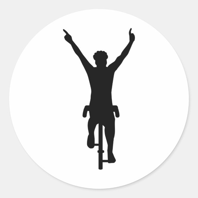 Cyclist winner classic round sticker (Front)