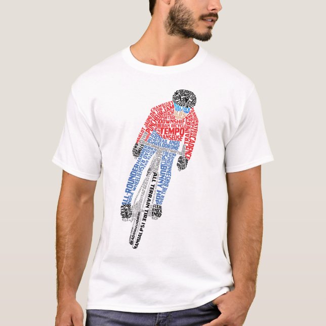 Cyclist Word Art Bicycle Bike T-Shirt (Front)