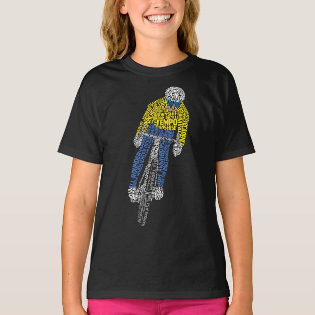 Cyclist Word Art Bicycle Bike T-Shirt (Front)