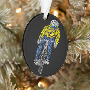 Cyclist Word Art Bicycle Cycling Ornament