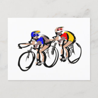 cyclists bagagelabel postcard