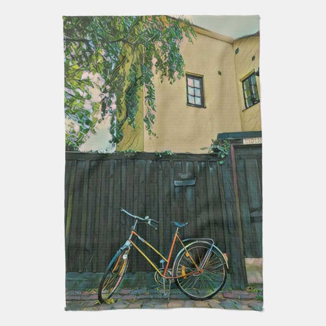 Cyclists gifts ideas tea towel (Vertical)