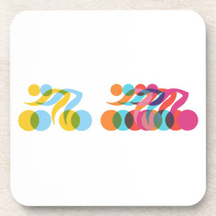 Cyclists group cool and unique design coaster