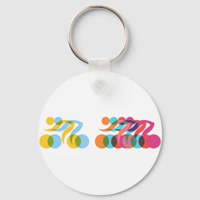 Cyclists group cool and unique design key ring (Front)