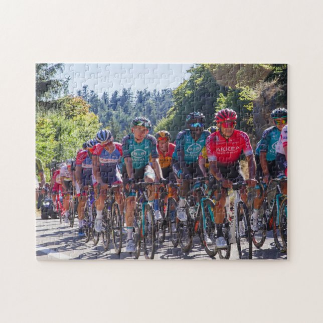 Cyclists Race in a World Tour Jigsaw Puzzle (Horizontal)