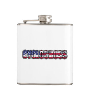 Cyclocross American Flag Hip Flask
