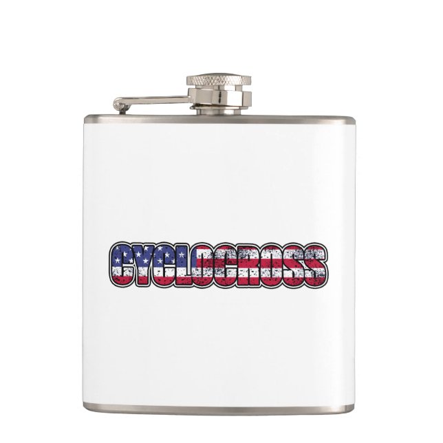 Cyclocross American Flag Hip Flask (Front)