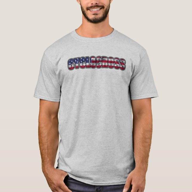 Cyclocross American Flag T-Shirt (Front)