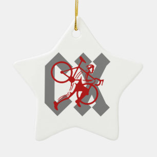 Cyclocross Ceramic Tree Decoration