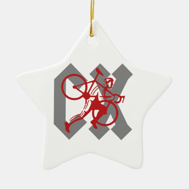Cyclocross Ceramic Tree Decoration (Front)