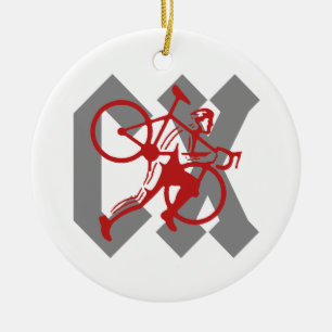 Cyclocross Ceramic Tree Decoration