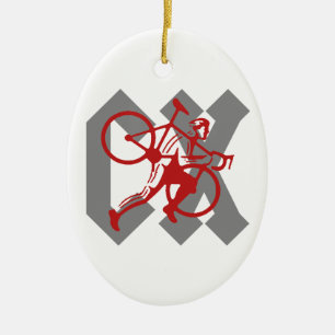 Cyclocross Ceramic Tree Decoration