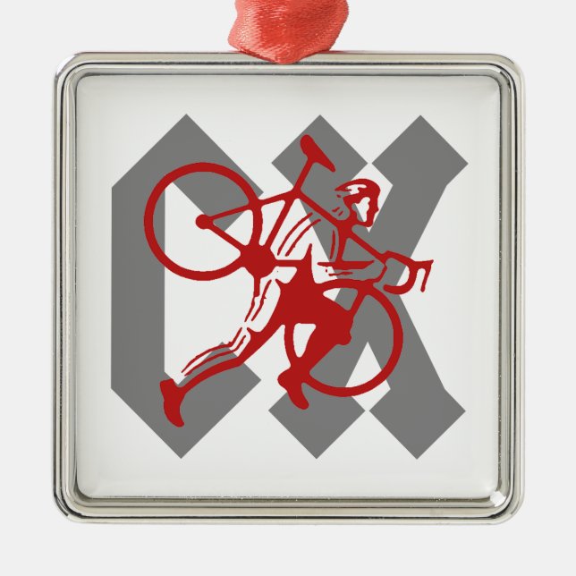 Cyclocross Metal Tree Decoration (Front)