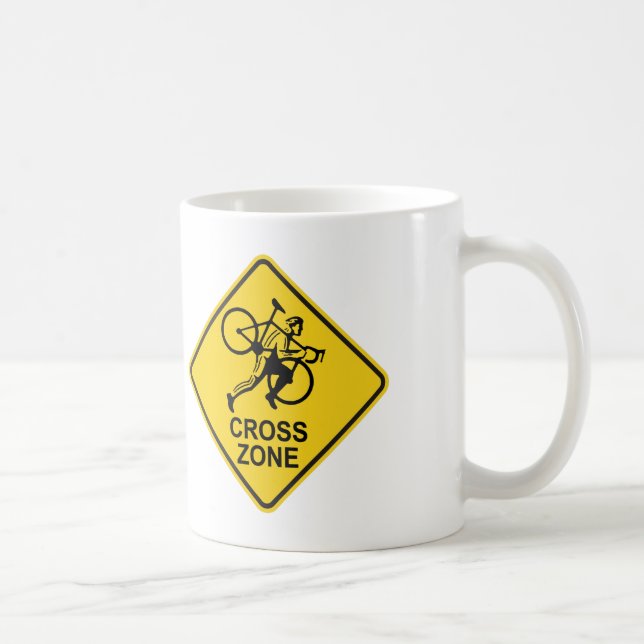 Cyclocross Zone Road Sign Coffee Mug (Right)