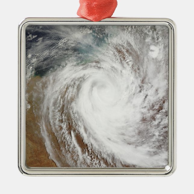 Cyclone Laurence moves far inland Metal Tree Decoration (Front)
