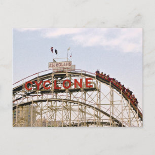 Cyclone Roller Coaster - Coney Island, postcard