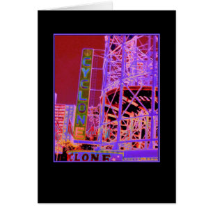 Cyclone Rollercoaster Psychedelic Blank Card