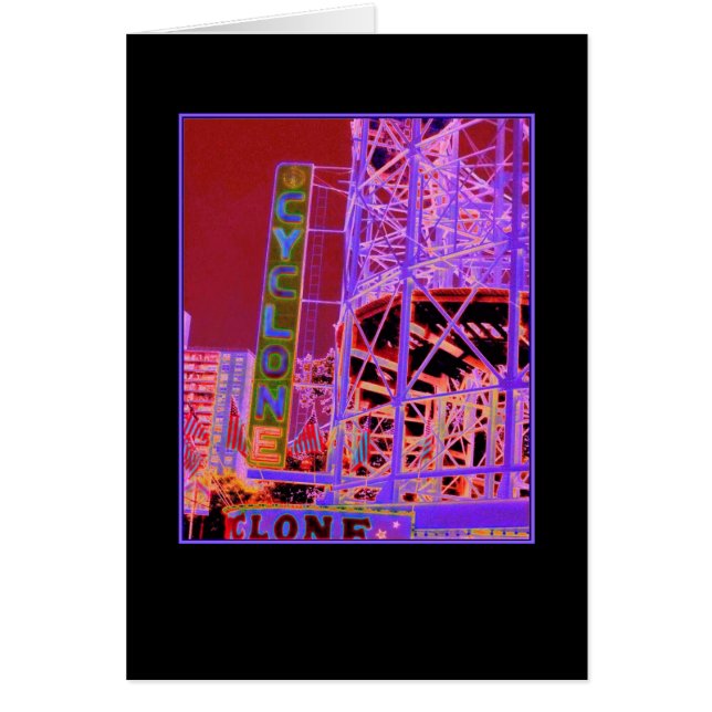 Cyclone Rollercoaster Psychedelic Blank Card (Front)
